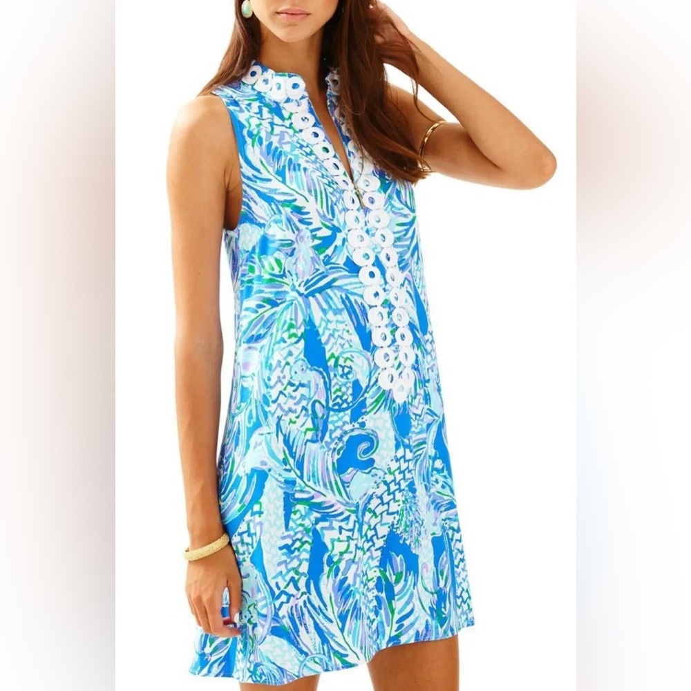 Lilly Pulitzer Jane Shift Dress in Resort White Canopy Chaos